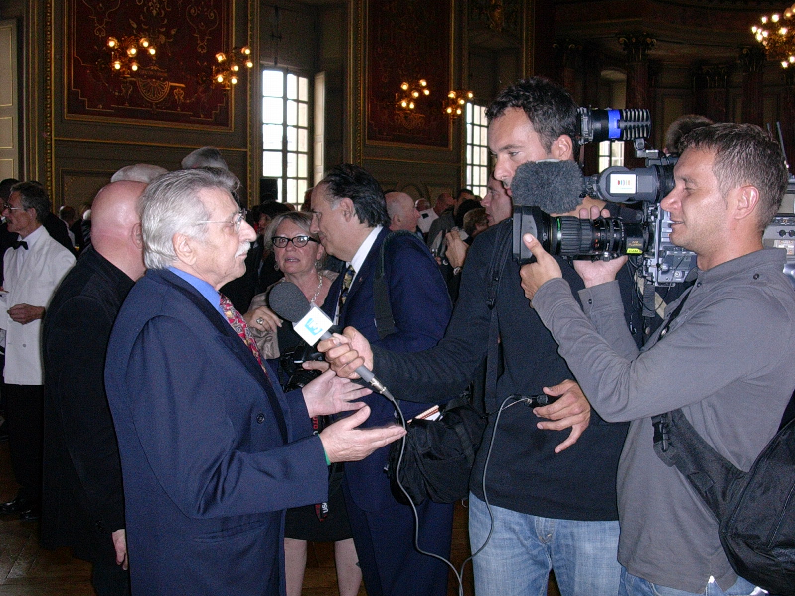 Roger on French TV News after receiving the Medal of Honor in Dijon, France