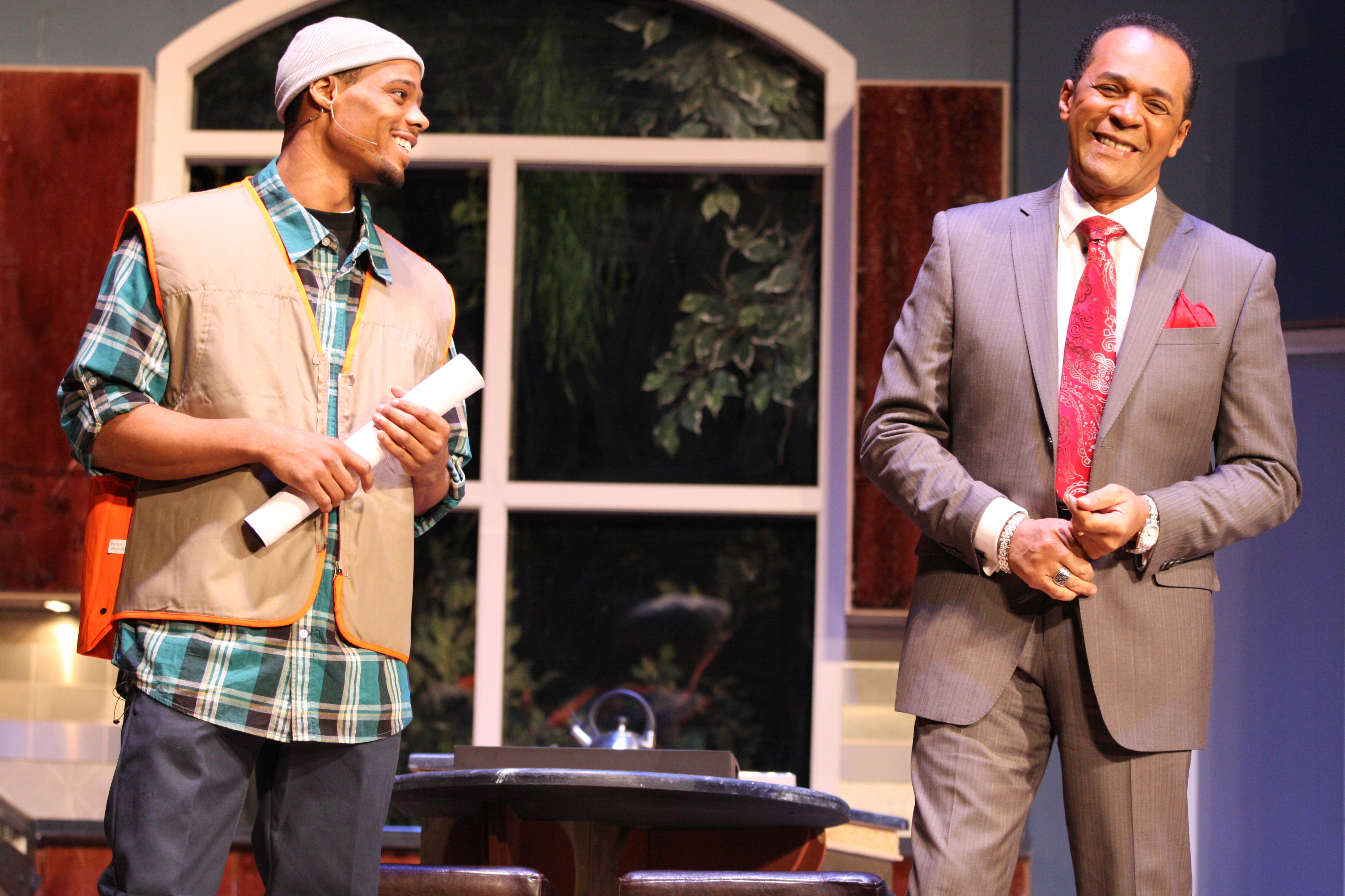 Actors Brandon McKinnie and Clifton Davis on stage in David E. Talbert's hit stage play, 