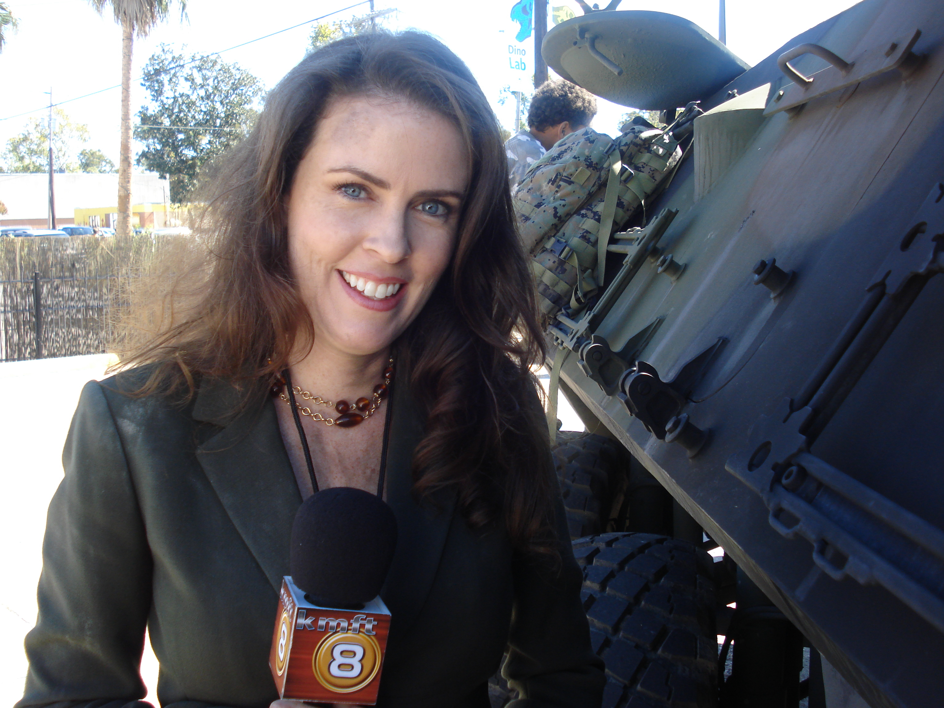 Stacey Turner as reporter in Battle: Los Angeles