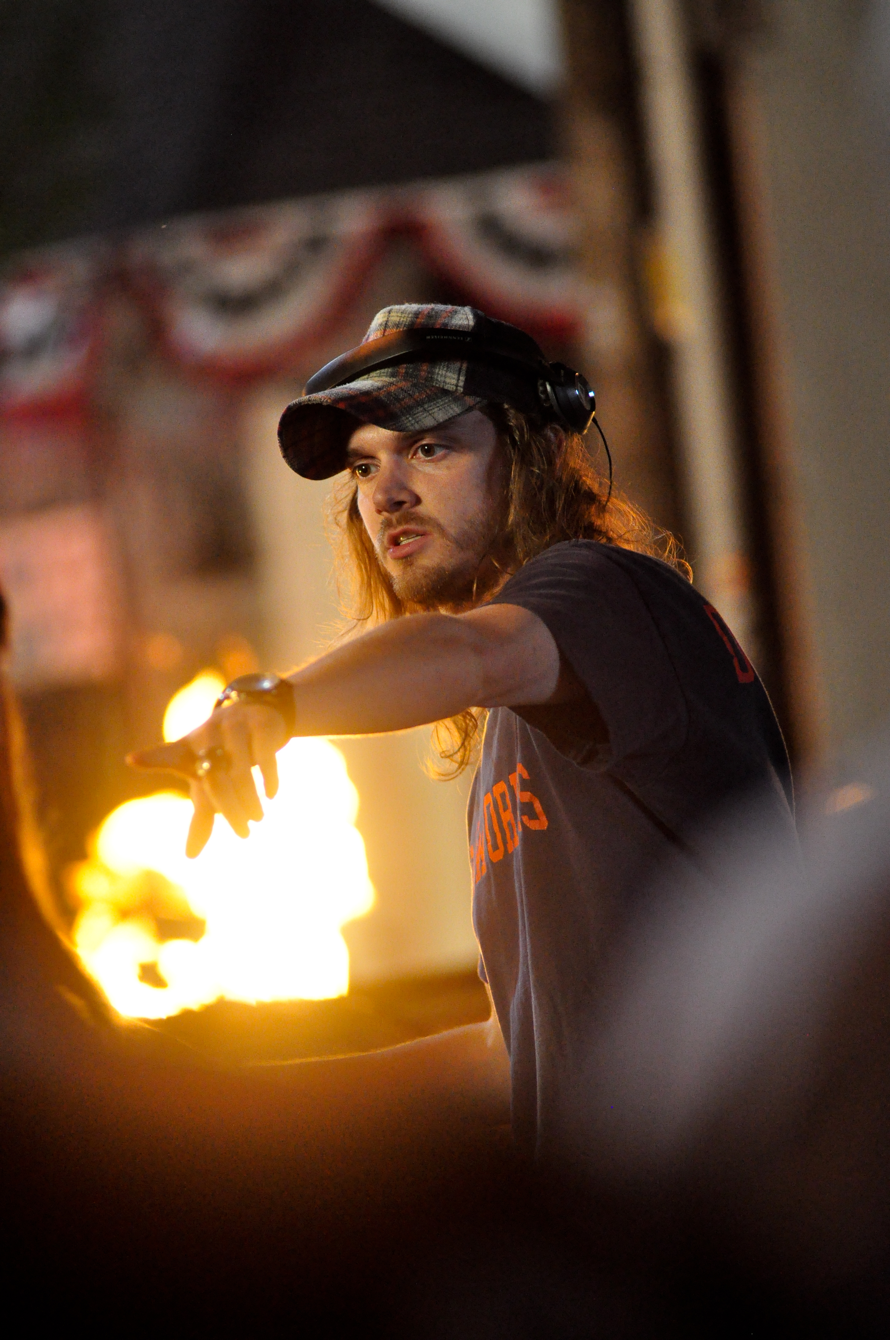 Danny Mooney directing on the set of Love and Honor