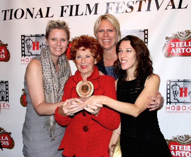 Producer Caroline Risberg, actress Marion Ross, co-producer Shawn Risberg and director Dominique Schilling at the Hoboken International Film Festival.