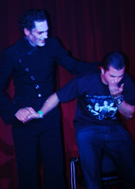 Shane Brady with magician Jason Byrne during their show FULL MOON CABARET