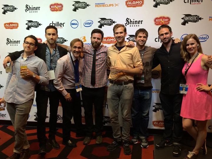 USA Premiere of SPRING at FANTASTIC FEST, with (from left to right) Ryan Orenstein, Justin Benson, Ryan Leonard, David Lawson, Aaron Moorhead, Shane Brady, Nate Bolotin, and Mette-Marie Katz