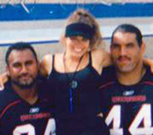 Sue Gisser on the Set of the Longest Yard