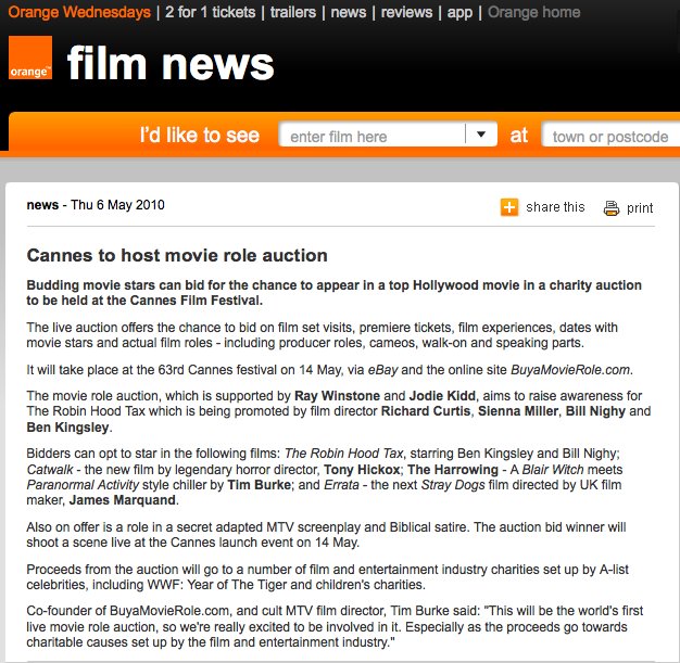 Cannes Celebrity Party Tim Burke BuyaMovieRole Film Charity. The Bigger Picture Films. Movie-investors.com imdb