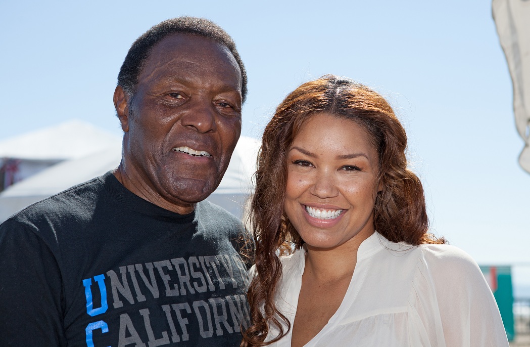 Rafer Johnson and Raquel Bell at the 14th Annual Pier del Sol event in Santa Monica.