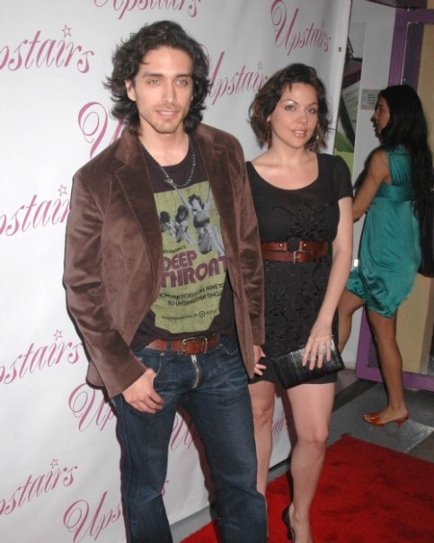 Grand Opening of the Upstairs Boutique in Hollywood. Elizabeth and husband Josh Keaton.