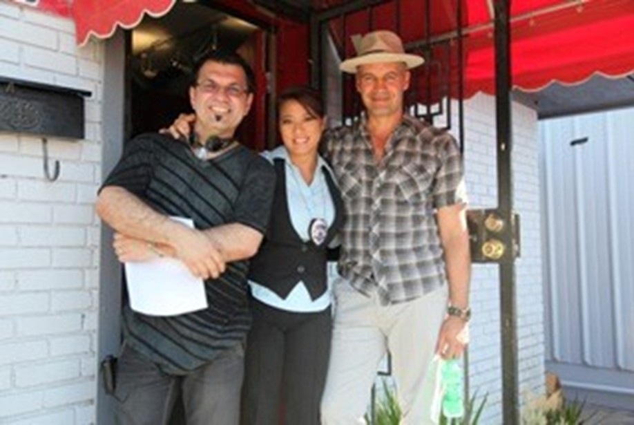 On the set with Producer/Director Alin Bijan and Billy Zane