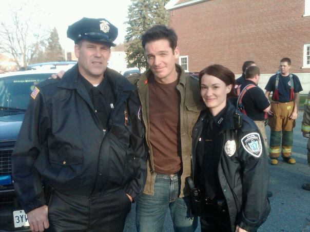 with Bates Wilder and Bart Johnson on set of Lockdown (Campus Killer)