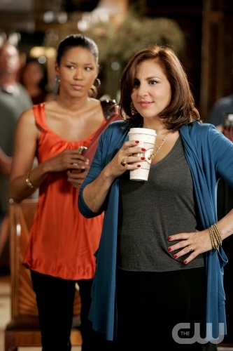 Raquel Bell and Kathy Najimy on the set of Privileged.