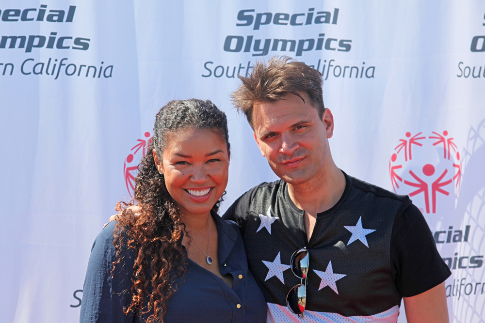 Raquel Bell and Kash Hovey at Pier del Sol 2015 in Santa Monica for Special Olympics.