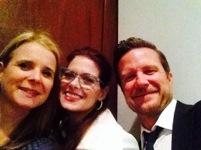 Irish American Writers and Artists awards Lifetime Achievement Award to John Patrick Shanley. With Debra Messing and Will Chase.
