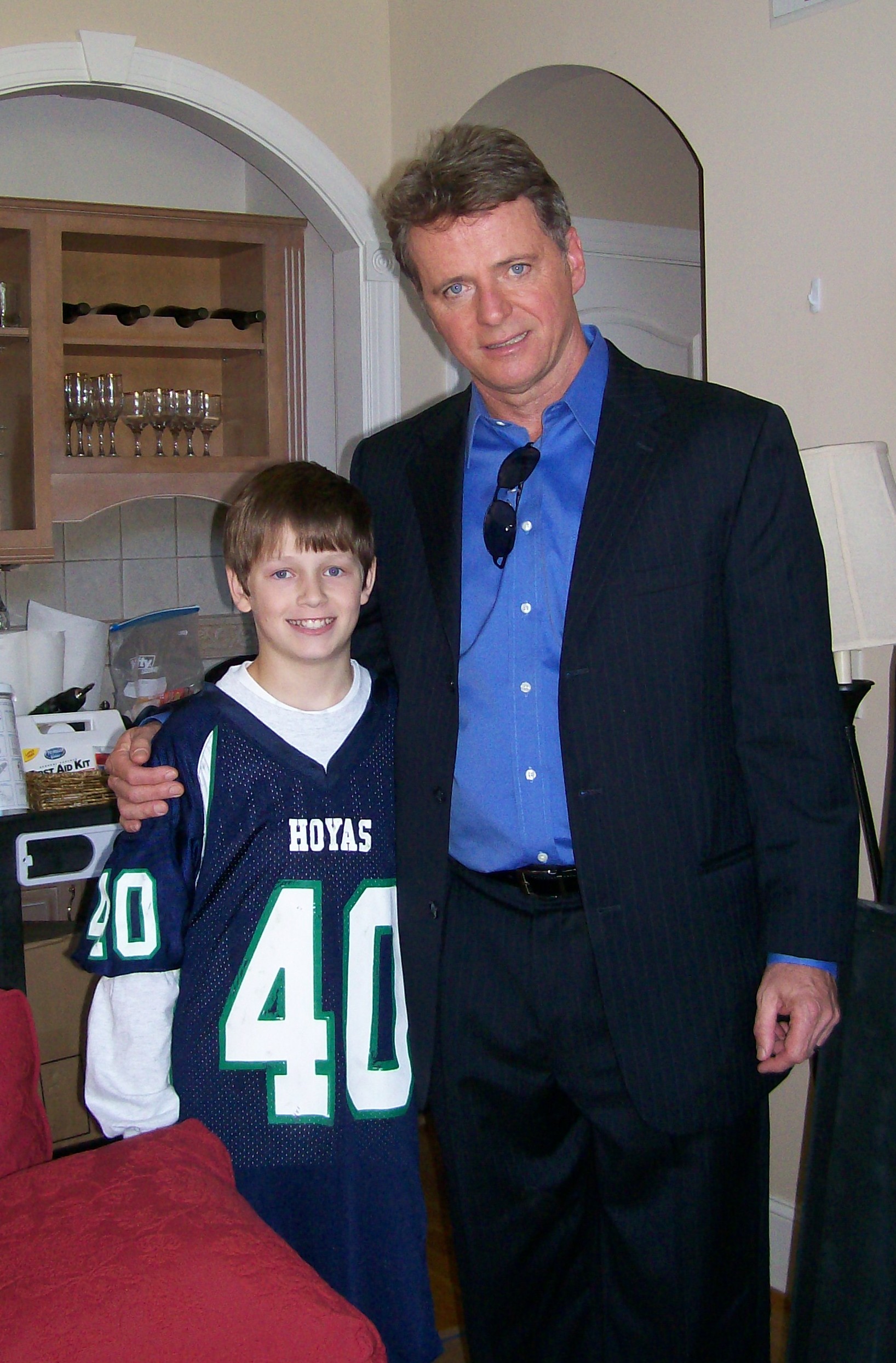 Kenny with Aidan Quinn after playing his son in The 5th Quarter.