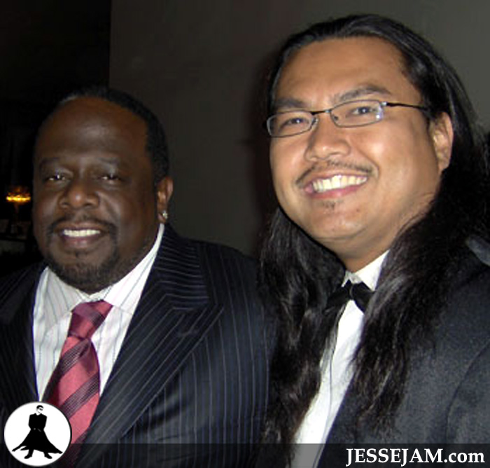 Cedric the Entertainer and Jesse Jam Miranda at the Elton John Aids Foundation Academy Awards Viewing Party
