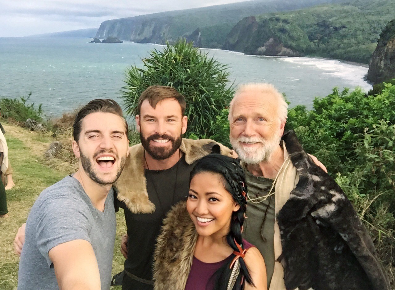 Serena with her co-stars of the film, Hearts of Men, and their director, Eric Esau. 2015 in Kona, Hawaii.