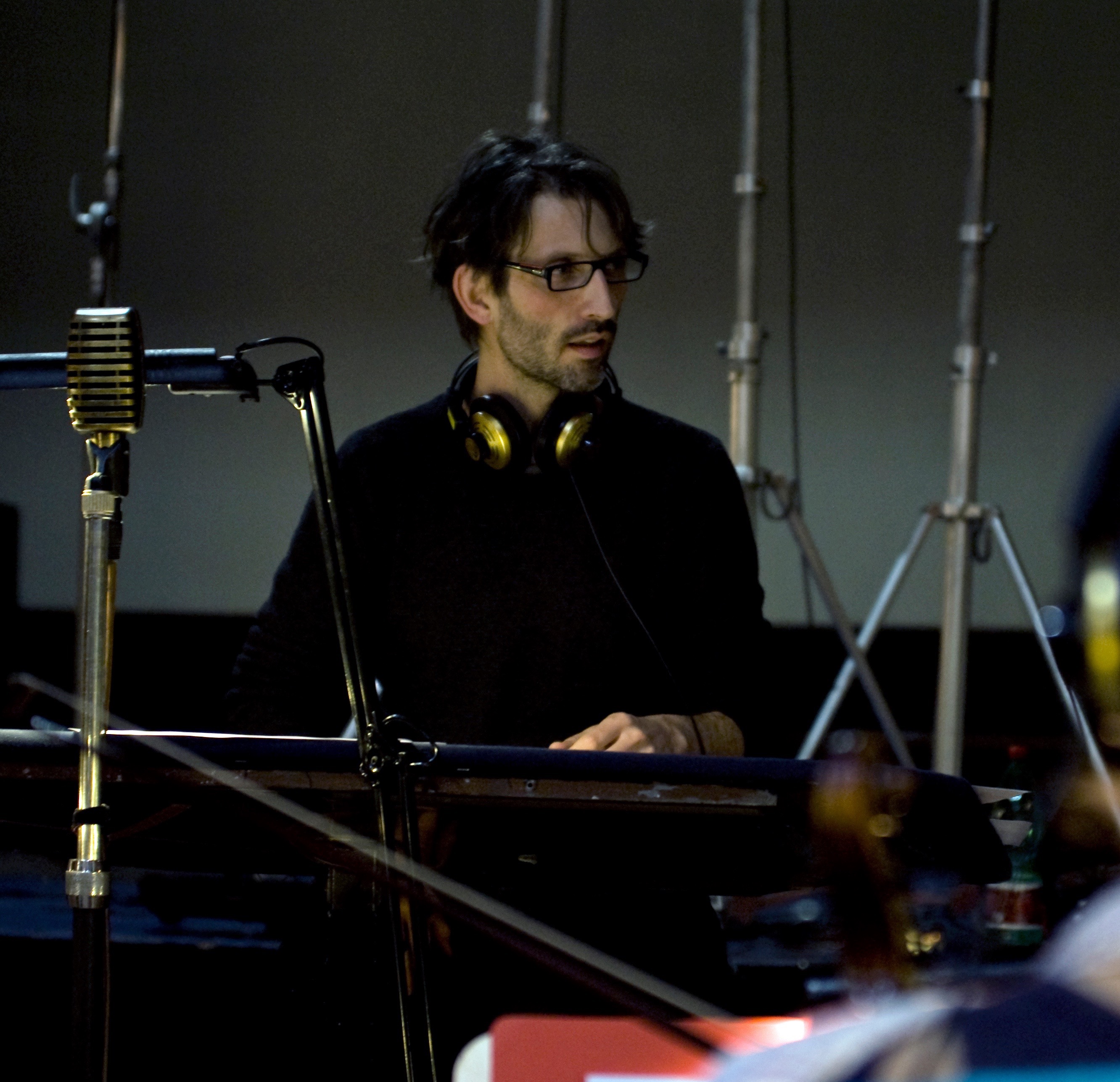 Stefano Lentini during orchestra recording session (Rome, 2015)