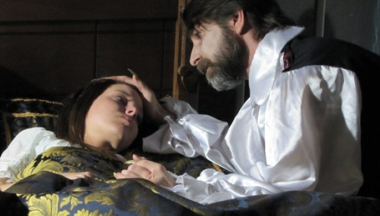 Lavid (Ethan Marten) comforts his daughter, Candace, (Jessica Hutson) after her nightmare in 