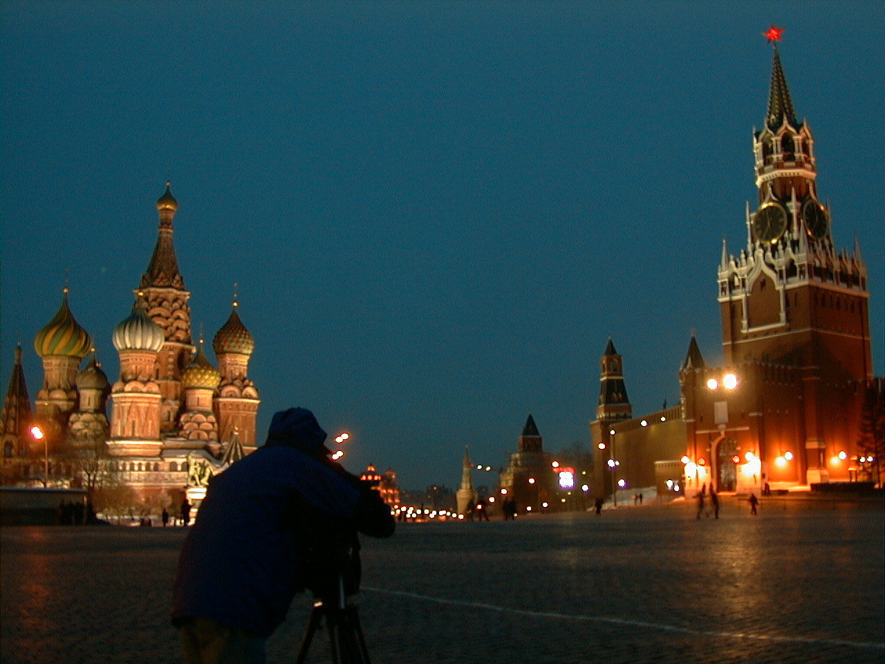 Ross on location in Red Square, Moscow. 