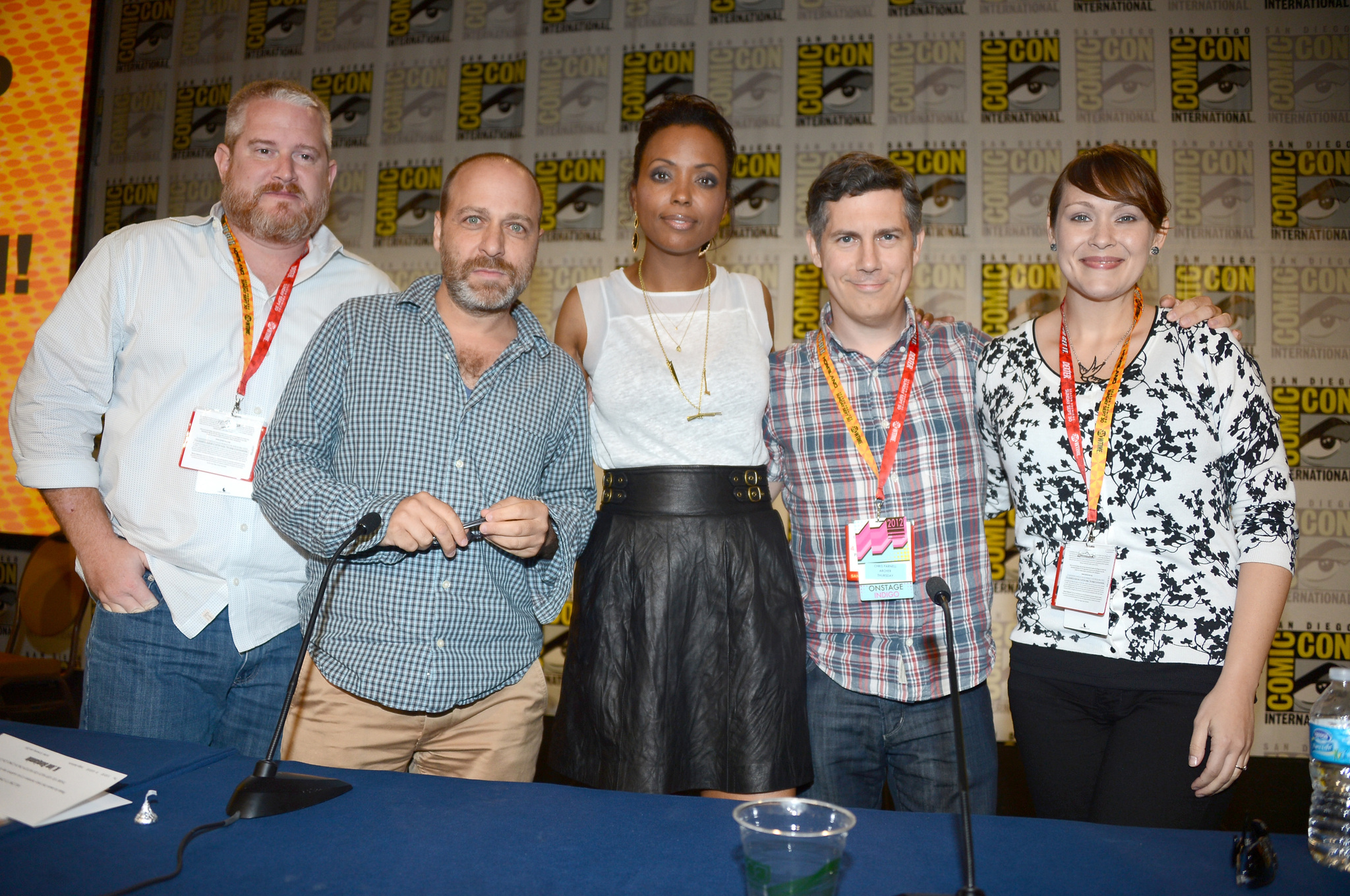 H. Jon Benjamin, Chris Parnell, Aisha Tyler, Adam Reed and Amber Nash at event of Archer (2009)