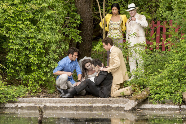 Still of Henry Winkler, Mark Feuerstein, Katie Lowes and Reshma Shetty in Royal Pains (2009)