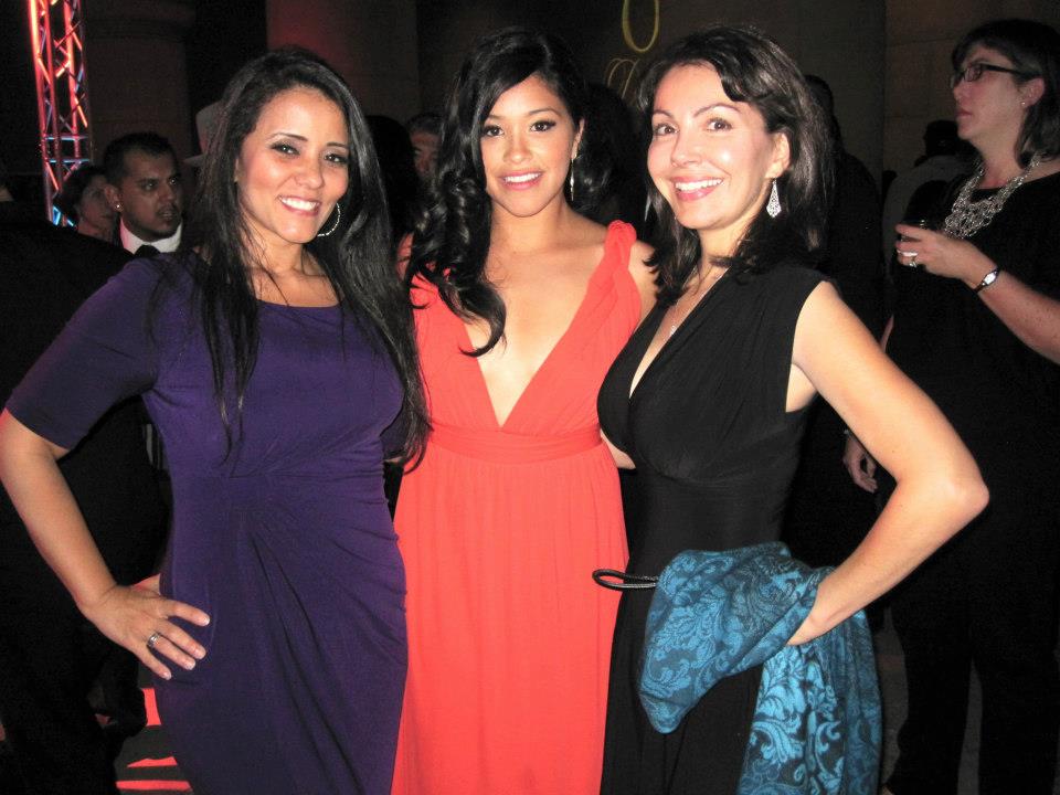 Sandy Baumann with Producer and Actor Miranda Martinez, and Actor Gina Rodriguez.