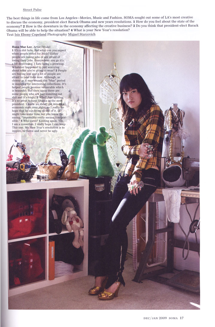 Hana Mae Lee in SOMA Magazine