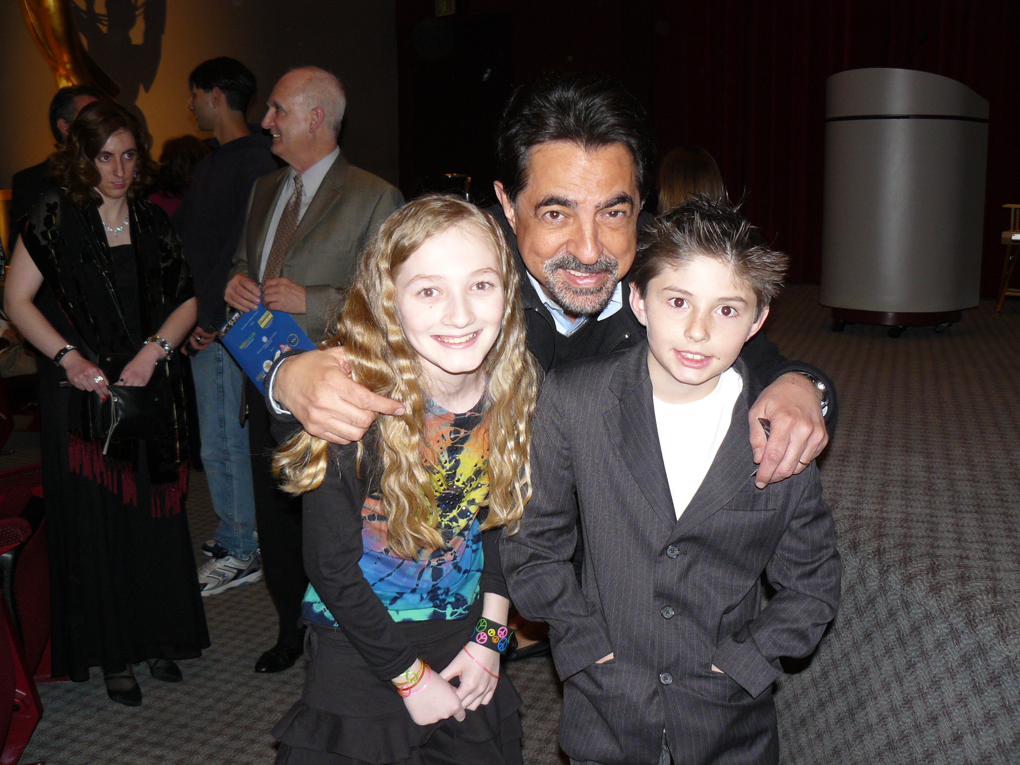 Charlene with actor Joe Mantegna (Criminal Minds) and a family friend of the official premiere of her movie 