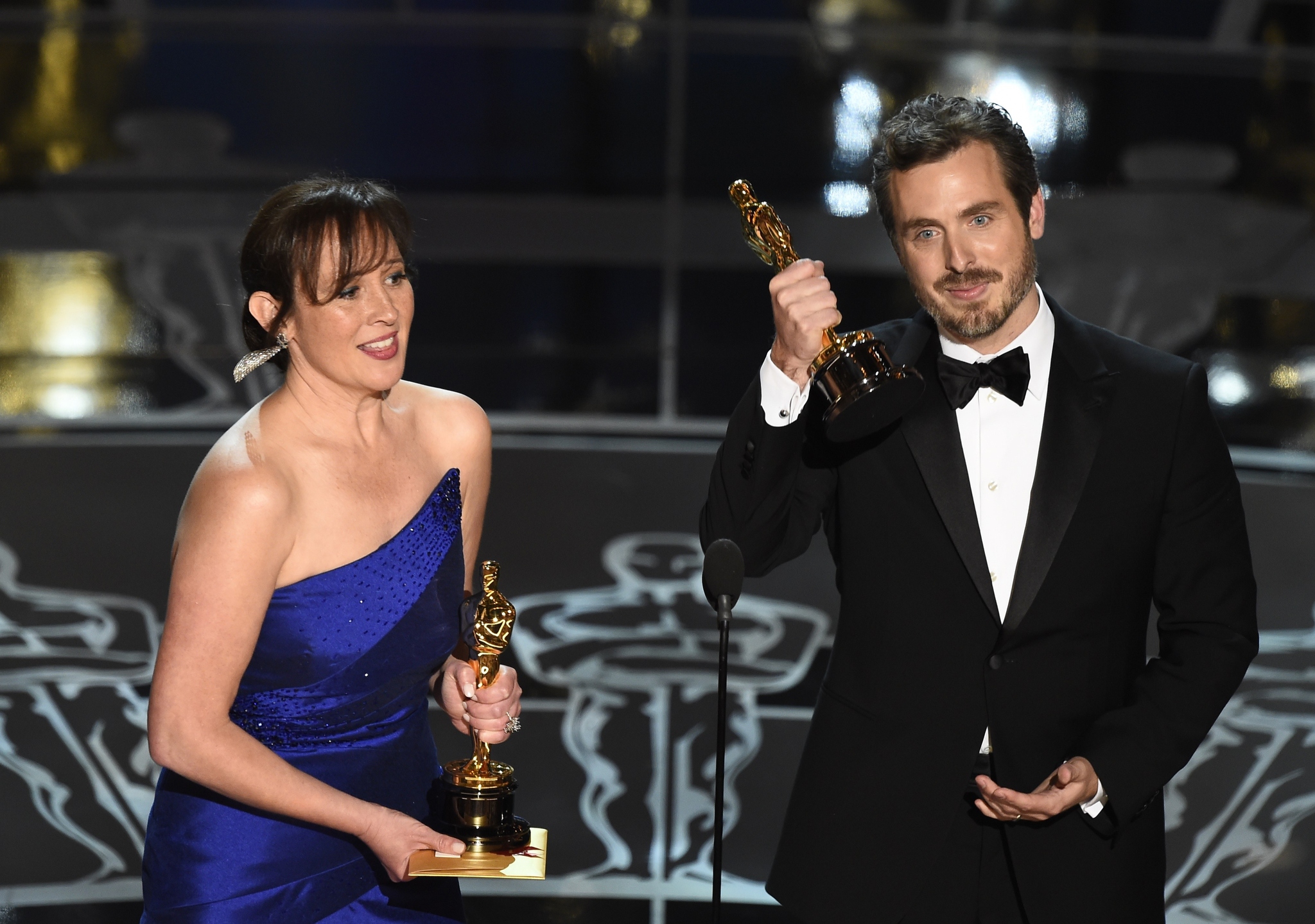 Kristina Reed and Patrick Osborne at event of The Oscars (2015)