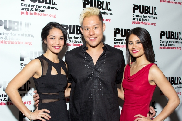 Janelle Velasquez, Kelvin Moon Loh, Debralee Daco at Inside Opening Night of Public Theater's HERE LIES LOVE