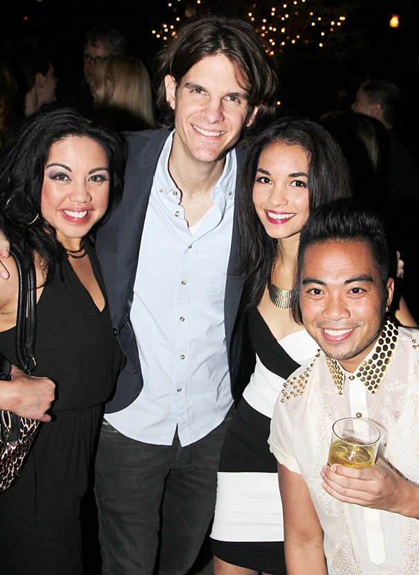 Opening night of Off-Broadway's Here Lies Love with Maria-Christina Oliveras, Director Alex Timbers, Janelle Velasquez and Enrico Rodriguez