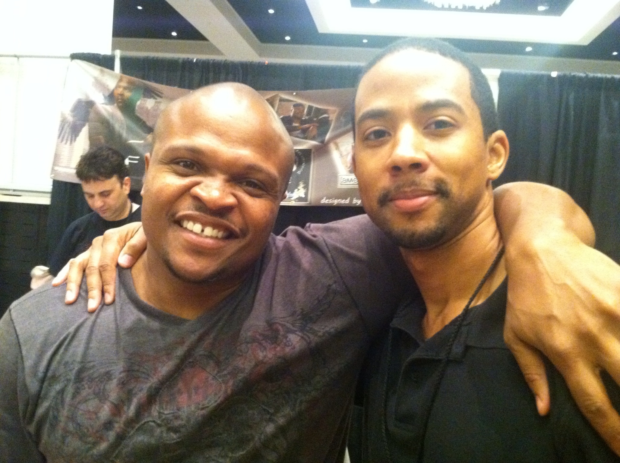 Chris Greene with IronE Singleton at the 2012 Freakshow Horror Film Festival, hosted by Spooky Empire!