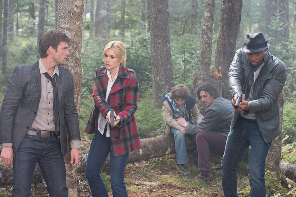 Still of Eric Balfour, Dorian Missick, Lucas Bryant and Emily Rose in Haven (2010)