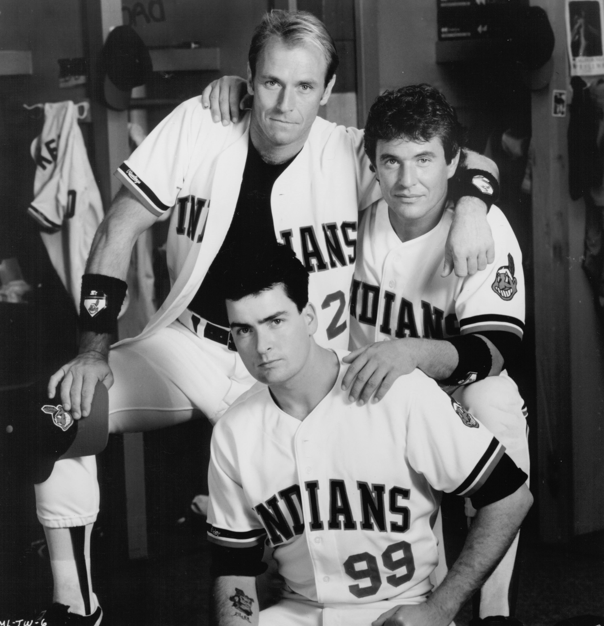Still of Charlie Sheen, Tom Berenger and Corbin Bernsen in Major League (1989)