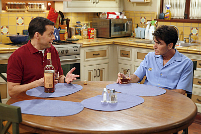 Still of Charlie Sheen and Jon Cryer in Two and a Half Men (2003)