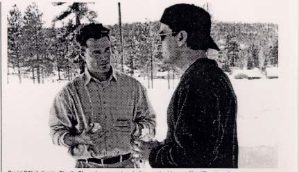 Directing Charlie Sheen in Five Aces.