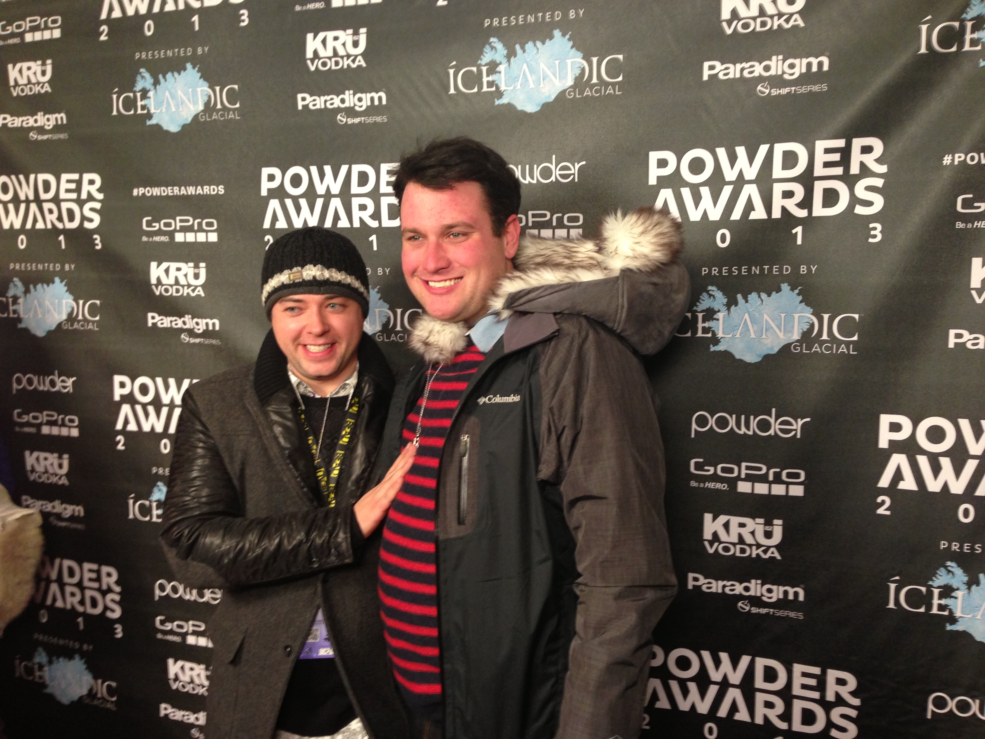Matthew Smith and Solly Hemus at the 2013 Powder Awards
