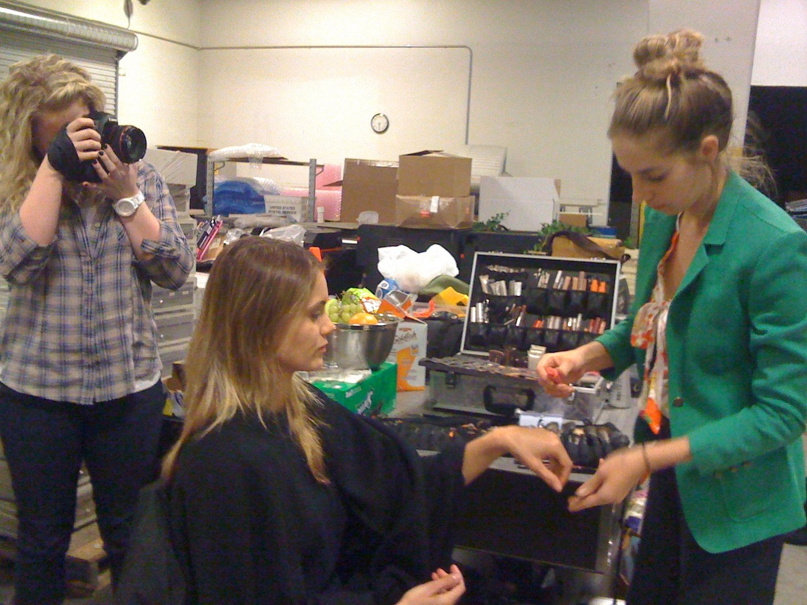Lucy's on screen Mother Caroline Amiguet getting her hair and make-up done by Brittany Gharring as Alicia Blood from alicia danielle photography shoots some on set photography shots. See them at aliciafoto.com