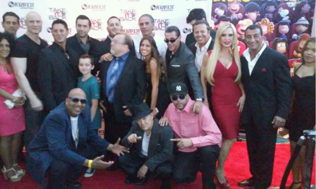 with the cast at the premiere for the TAKE IT BACK TV Series - Amber Lynn cast as Carla 