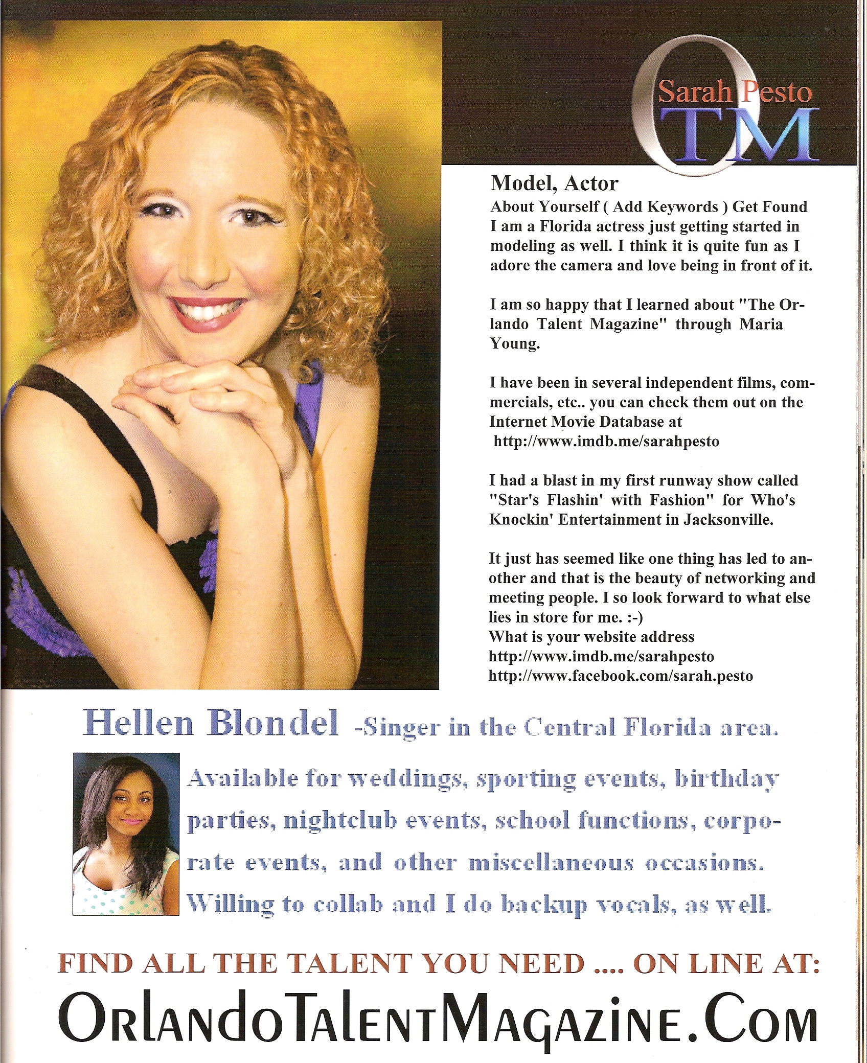 October/November 2013 of The Orlando Talent Magazine