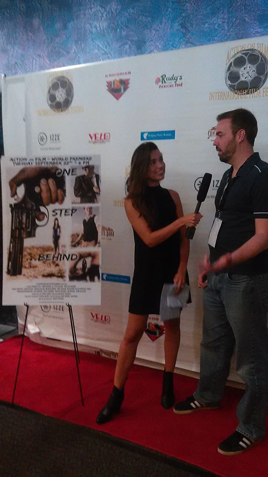 Mark Stephens being interviewed at 2015 Action on Film International Film Festival