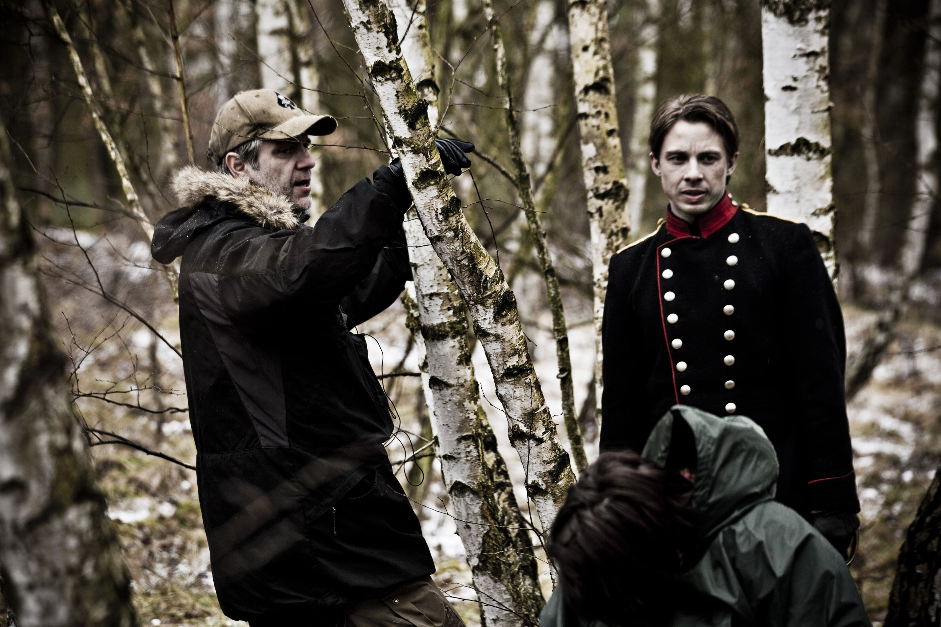 Johannes Lassen with Director Ole Bornedal on the set of 1864