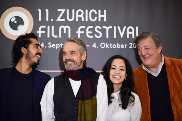 Dev Patel, Jeremy Irons, Devika Bhise, and Stephen Fry at the press conference for The Man Who Knew Infinity at the Zurich Film Festival