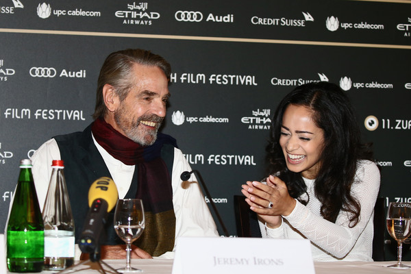 Jeremy Irons and Devika Bhise at the press conference of The Man Who Knew Infinity at The Zurich Film Festival