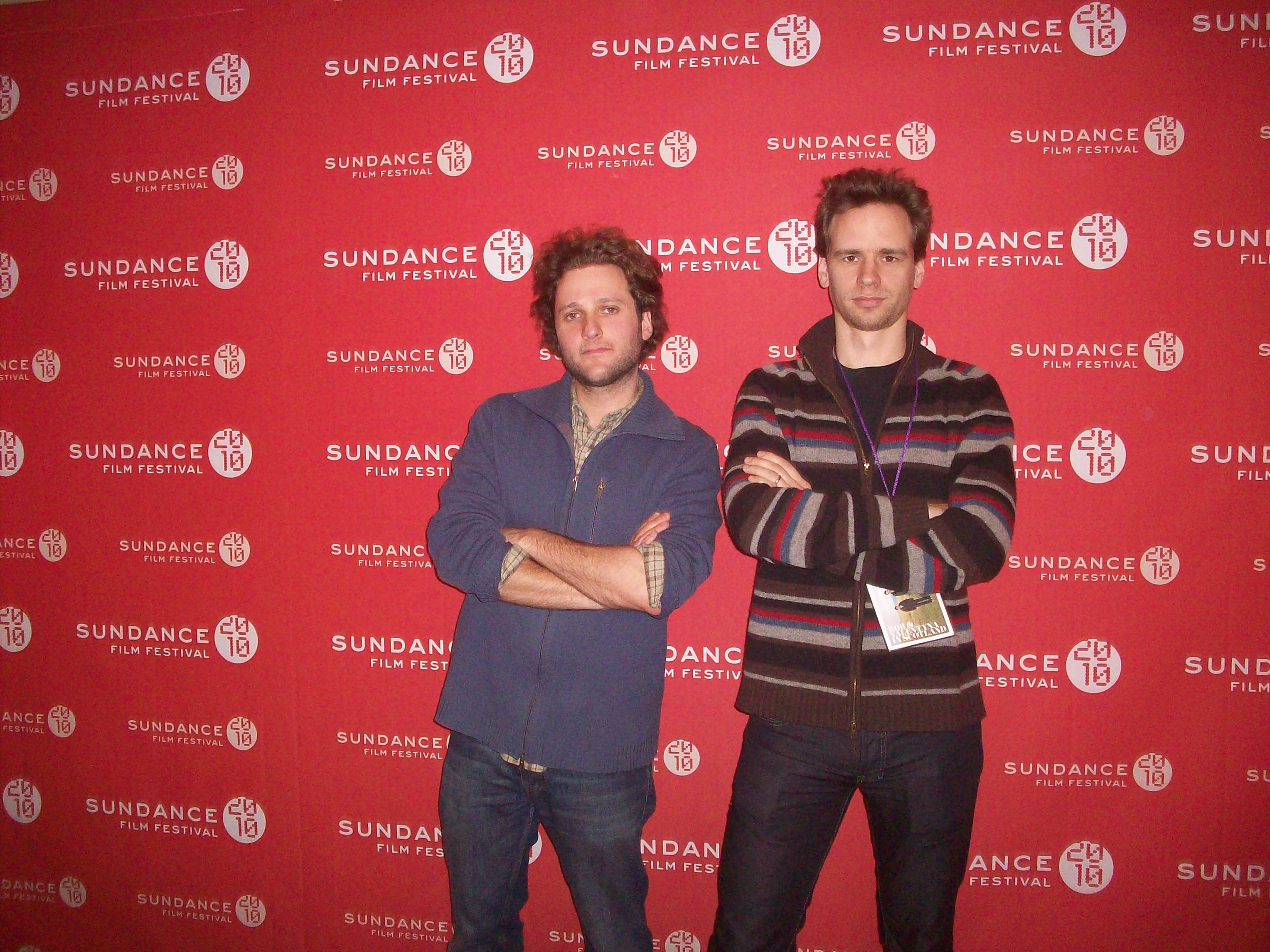 (Left to right) Eric Lynne (Writer, Director) and Rob Chester Smith (Writer, Starring) at Sundance for 