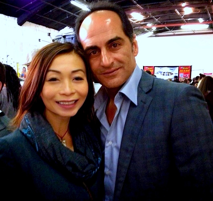 Sulinh Lafontaine with Navid Negahban, post-interview for MBN NewsVideoWeb @Connected Grammmy Gifting Suite in Hollywood