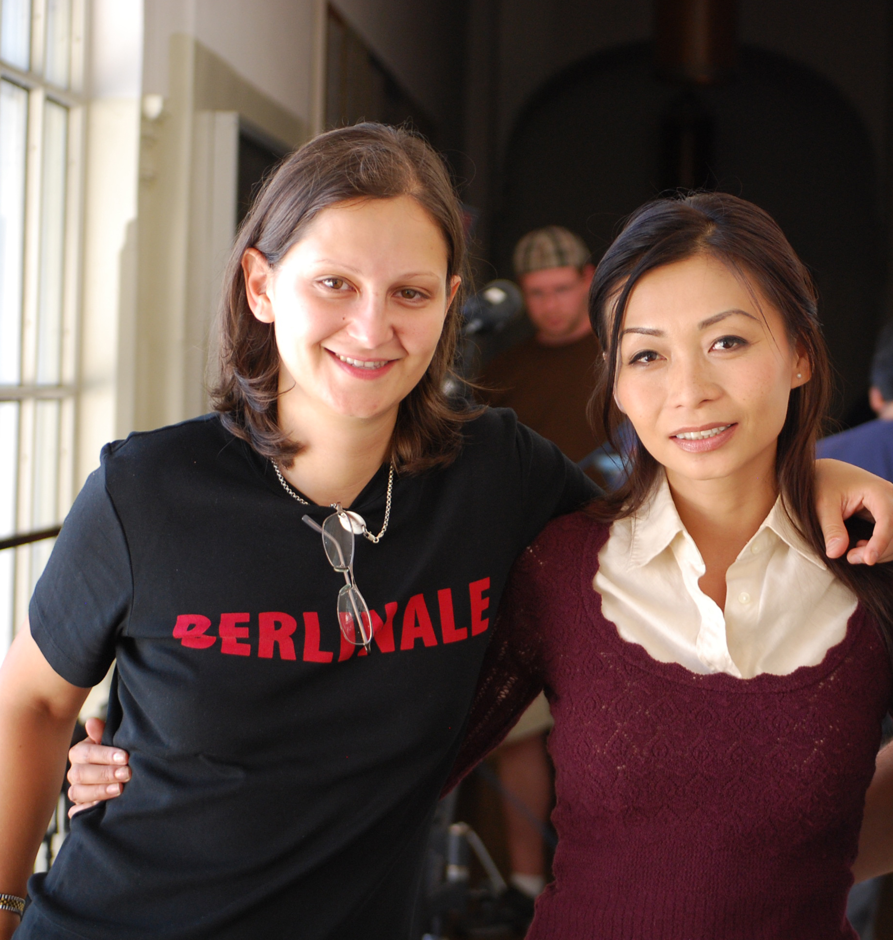 Sulinh Lafontaine w' Director Rolla Selbak on set of 'Three Veils'