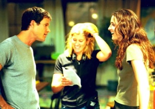 Fiona Mackenzie, Director, On Set with Dylan Walsh & Michelle Hicks (Deadly Little Secrets) Vancouver, Canada 2002