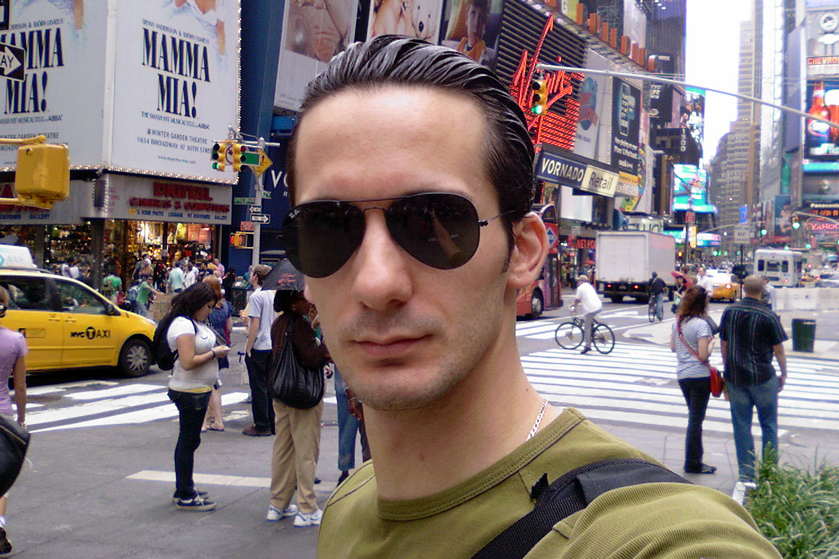 George Tounas at the Times Square in New York City (2009)