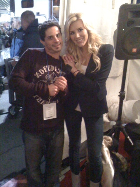 Rocco and Charissa Thompson, back stage at 