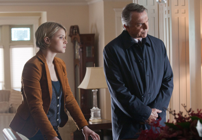 Still of Sam Neill and Sarah Jones in Alcatraz (2012)